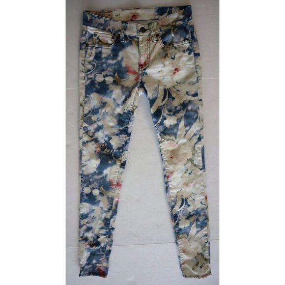 Polo Ralph Lauren Women's Sz 26 Floral Print Emma Tompkins Skinny Jeans - Picture 2 of 15